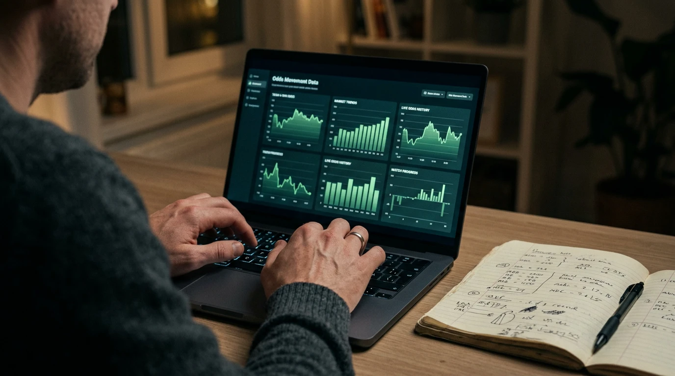 Analýza sportovních kurzů na monitoru s grafy a statistikami